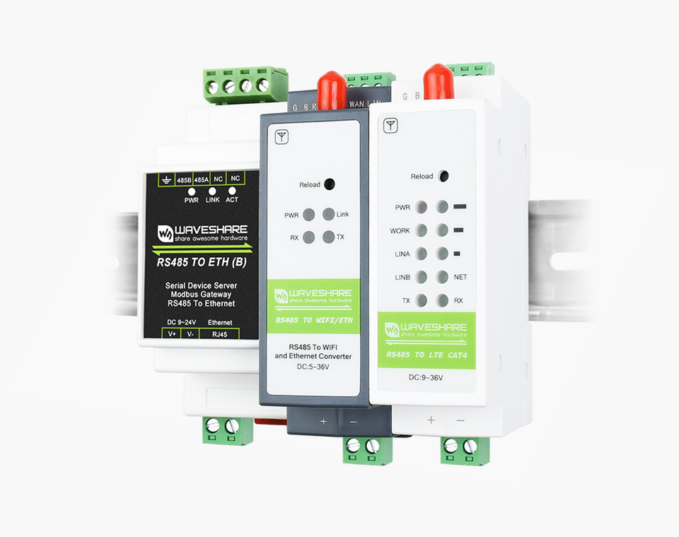 Монтаж RS485 TO WIFI/ETH на DIN-рейку Адаптер RS485 TO WIFI/ETH 21968, монтаж на DIN-рейку