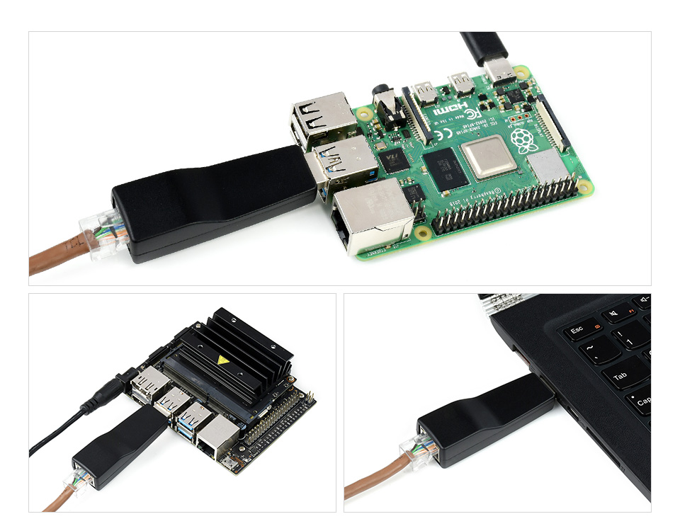 Приклади підключення адаптера USB 3.2 Gen1 TO Gigabit ETH Приклади підключення адаптера USB 3.2 Gen1 TO Gigabit ETH