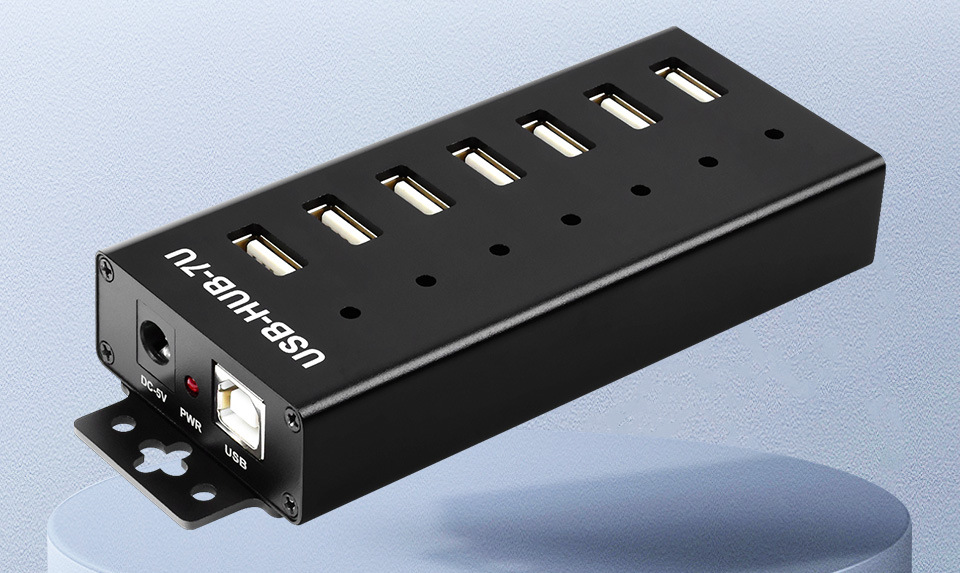 Waveshare USB-HUB-7U-EU промисловий USB-хаб Промисловий USB-хаб Waveshare USB-HUB-7U-EU, загальний вигляд