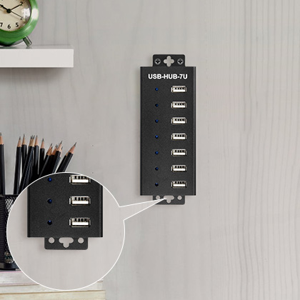 Waveshare USB-HUB-7U вигляд зверху USB-HUB-7U в металевому корпусі, вид зверху