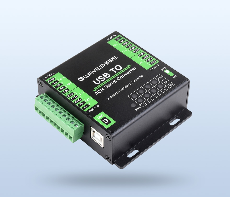 Адаптер Waveshare USB TO 4CH Serial Converter загальний вигляд