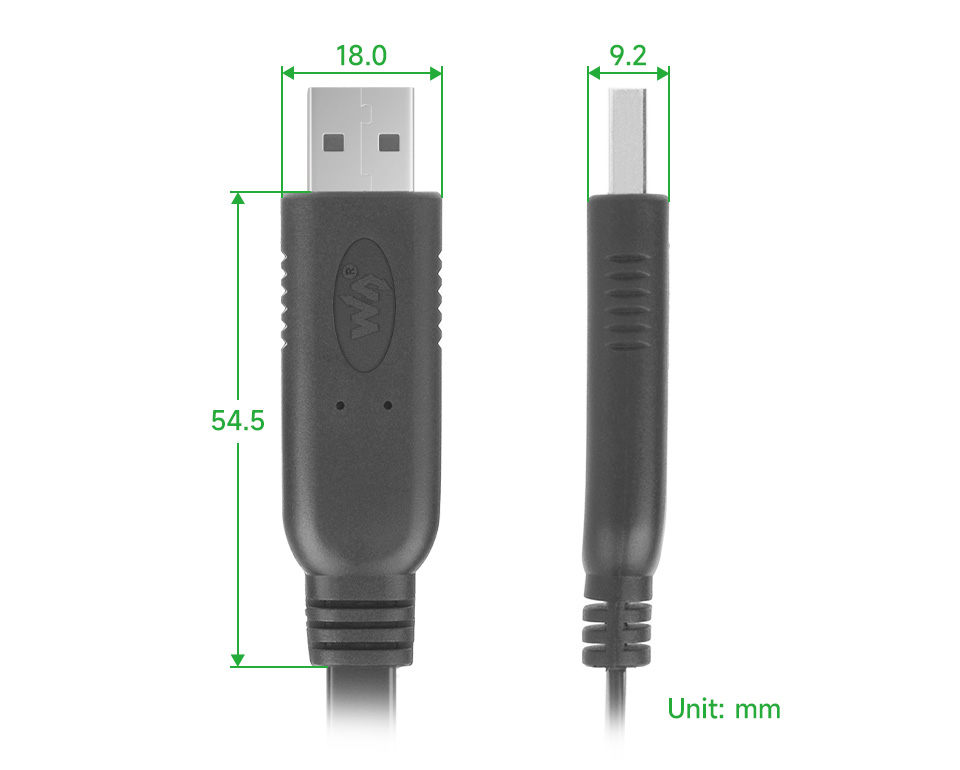 Габаритні розміри адаптера USB to RJ45 Console Cable 26012