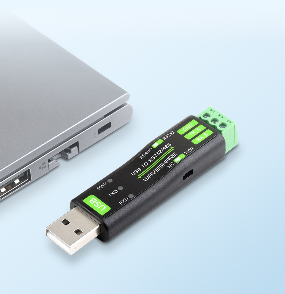 Адаптер Waveshare USB TO RS232/485 — загальний вигляд Адаптер Waveshare USB TO RS232/485, загальний вигляд плати в корпусі