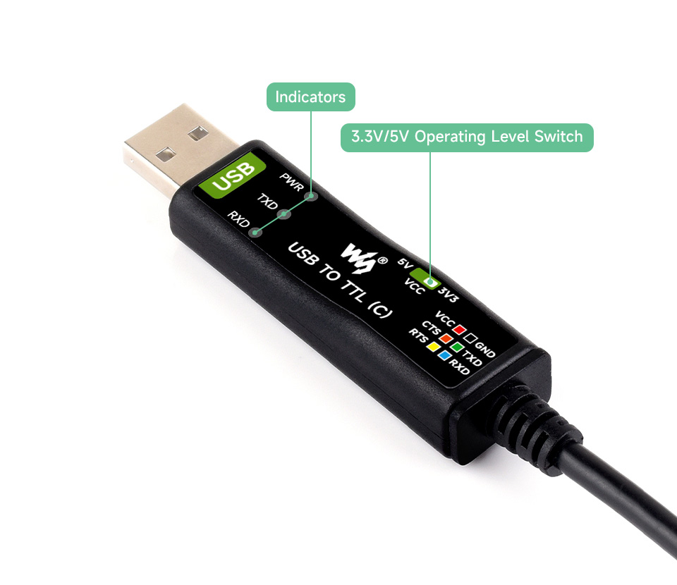Адаптер USB TO TTL (C) з індикаторами та перемикачем рівня напруги